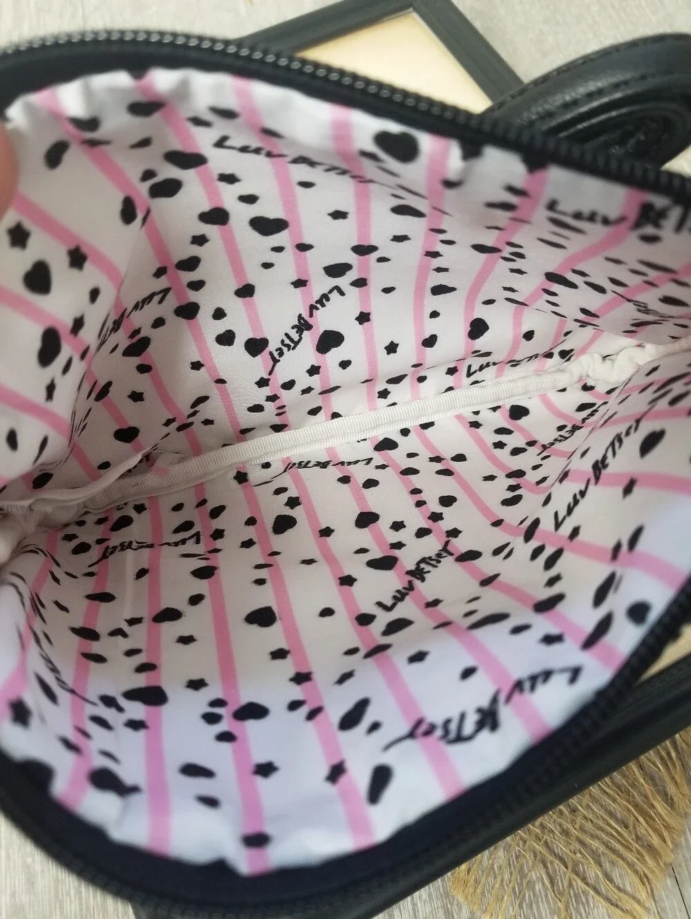 Luv Betsey Black/white Wristlet and Crossbody bag